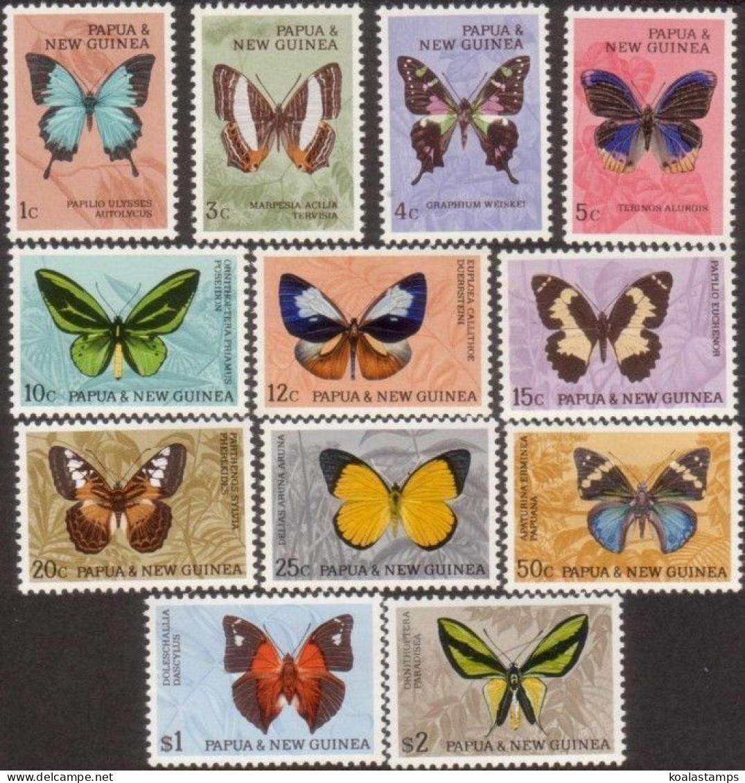 Papua New Guinea 1966 SG82-92 Butterfly Series MLH - Papouasie-Nouvelle-Guinée