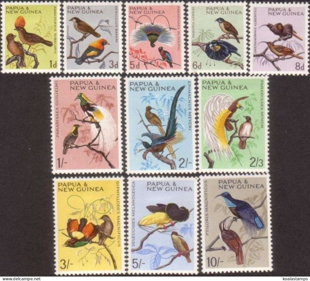 Papua New Guinea 1964 SG61-71 Bird Series MNH - Papua New Guinea