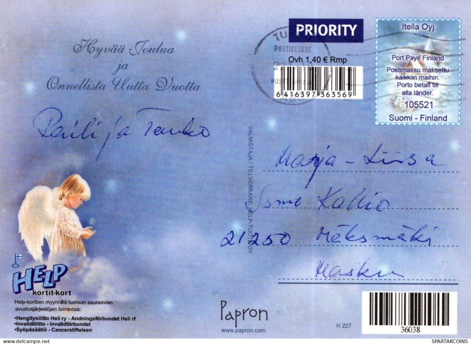 ANGEL CHRISTMAS Holidays Vintage Postcard CPSM #PAH898.A - Engel