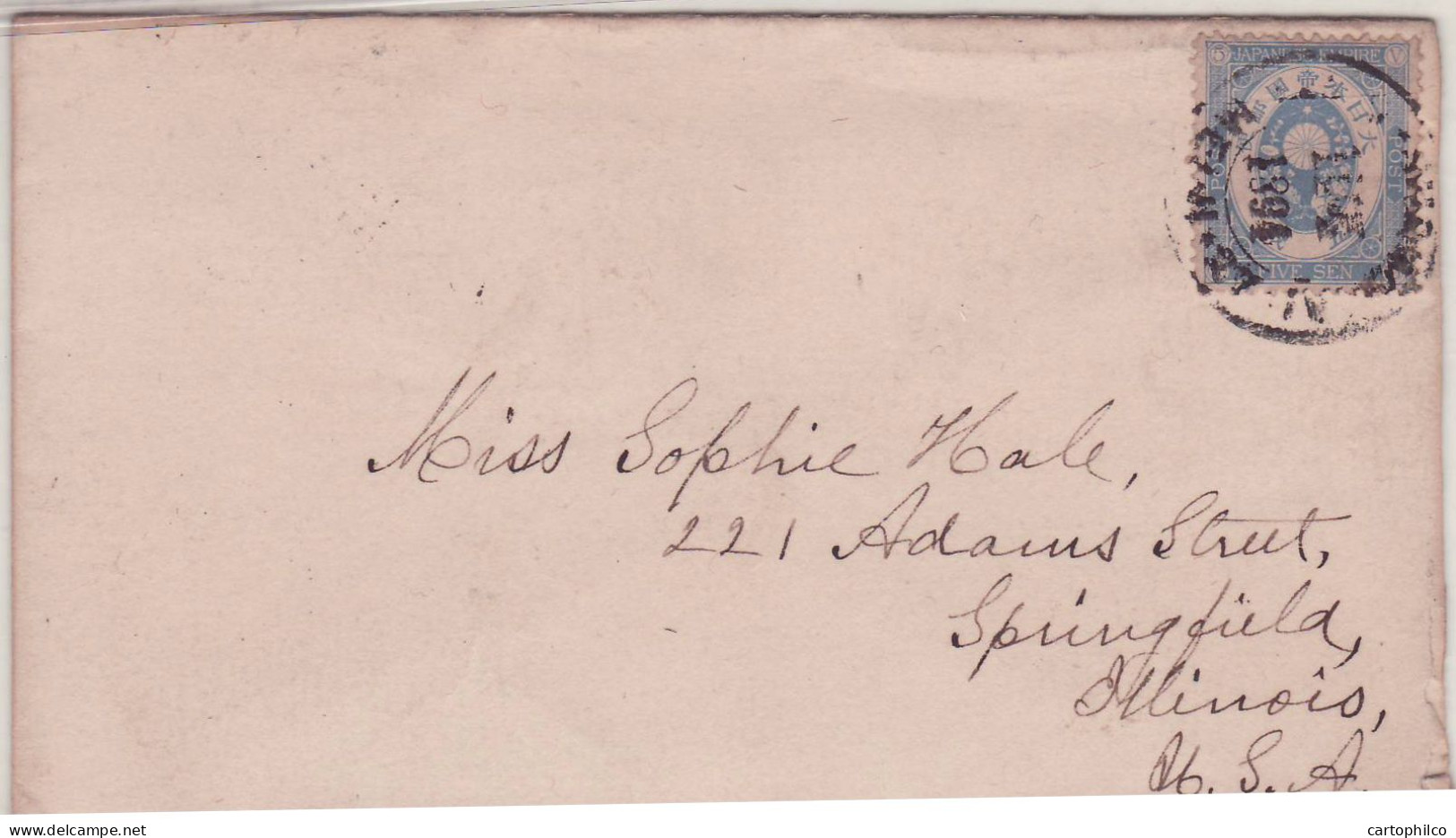 Japan 1894 5 Sen Cancelled For Springfield USA - Briefe U. Dokumente