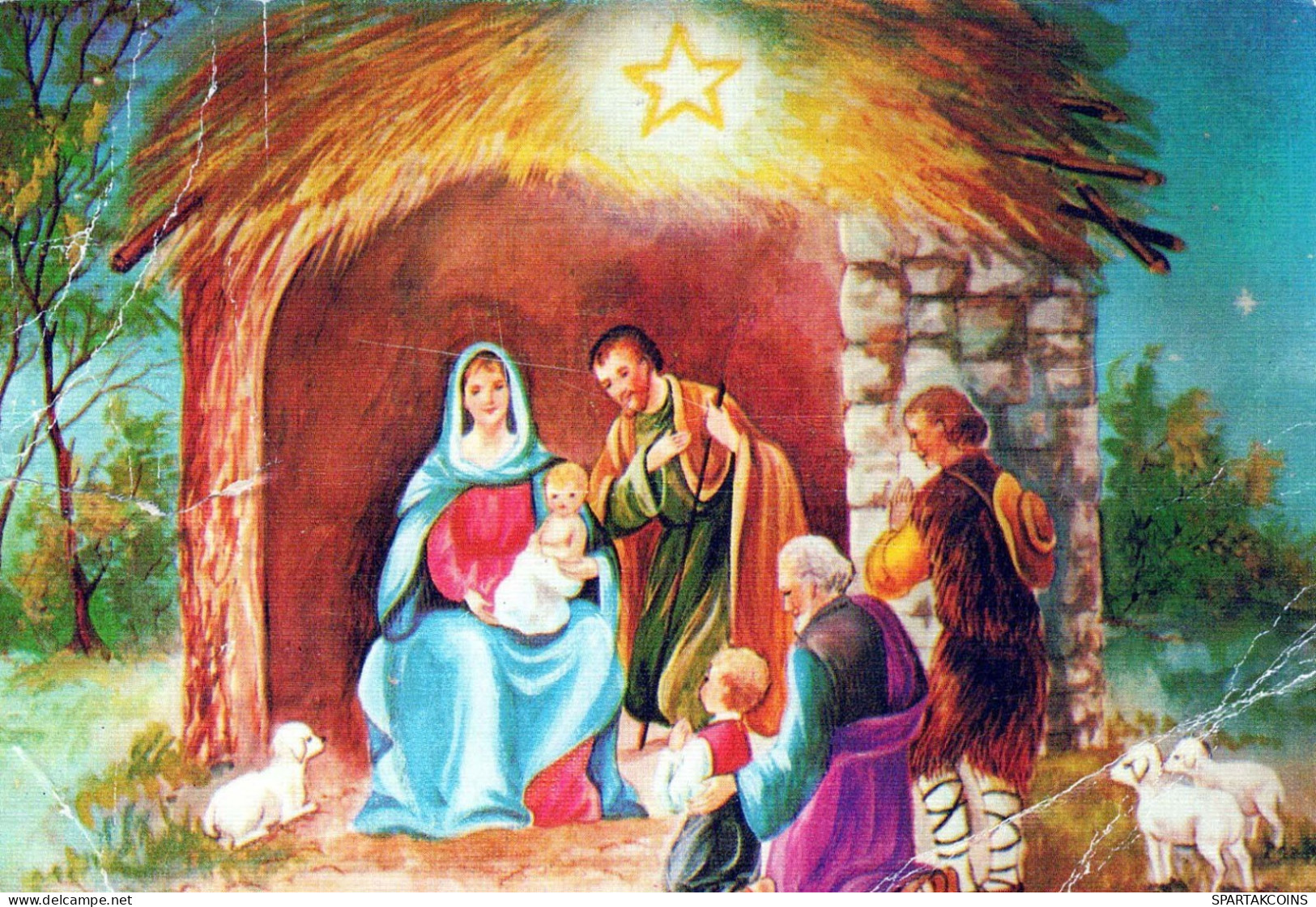 Jungfrau Maria Madonna Jesuskind Weihnachten Religion Vintage Ansichtskarte Postkarte CPSM #PBP891.A - Vierge Marie & Madones