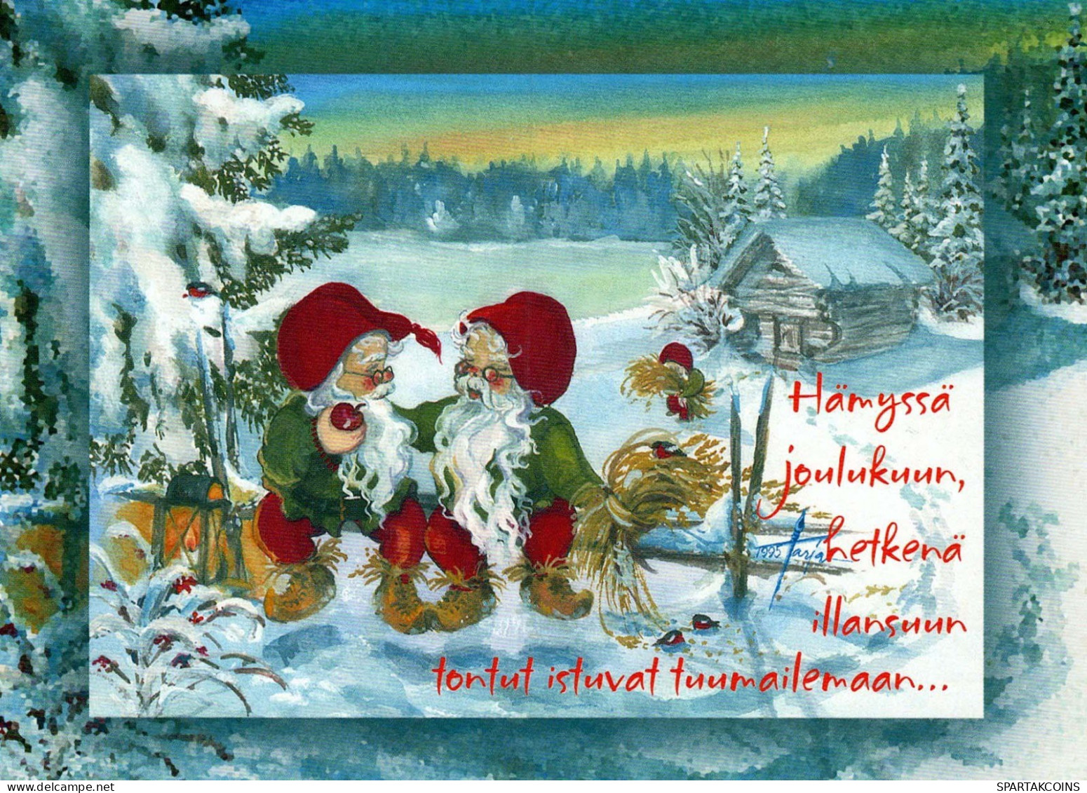 SANTA CLAUS Happy New Year Christmas GNOME Vintage Postcard CPSM #PBL808.A - Santa Claus