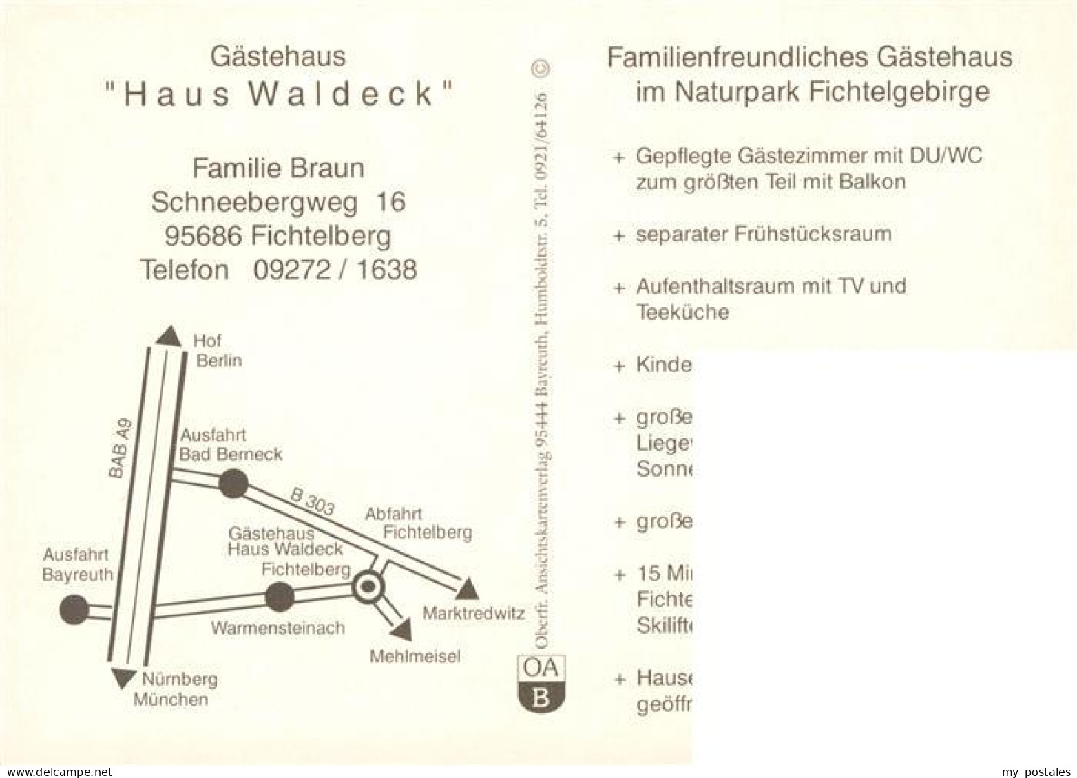 73904857 Fichtelberg Fichtelgebirge Bayreuth Gaestehaus Haus Waldeck Fremdenzimm - Other & Unclassified