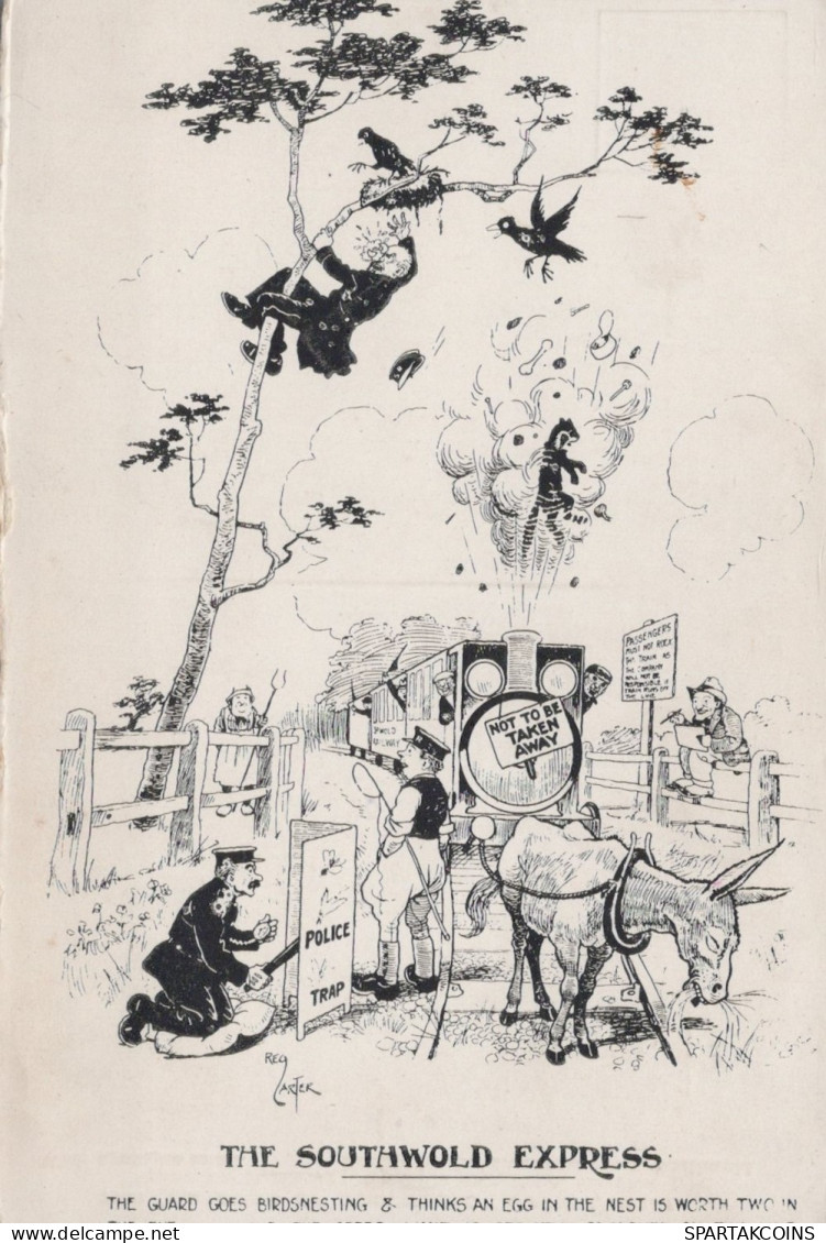 BURRO Animales Vintage Antiguo CPA Tarjeta Postal #PAA284.A - Donkeys
