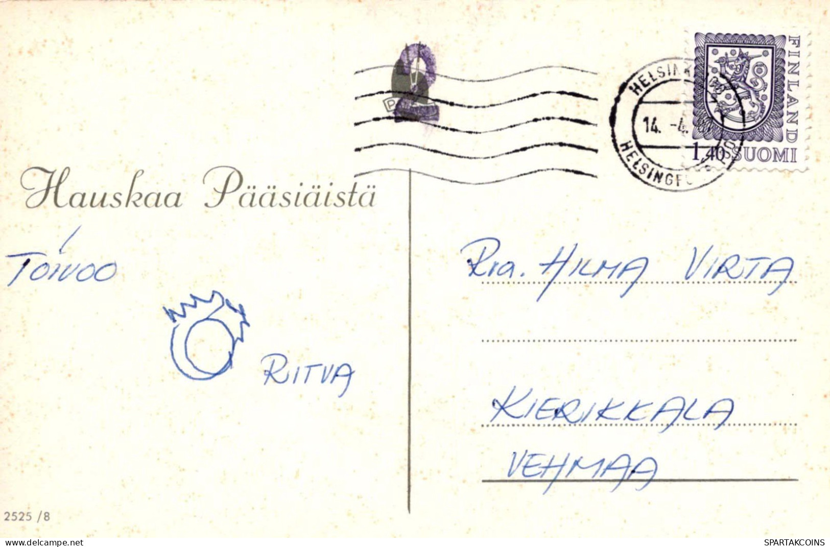PASQUA FIORI UOVO Vintage Cartolina CPA #PKE168.A - Ostern