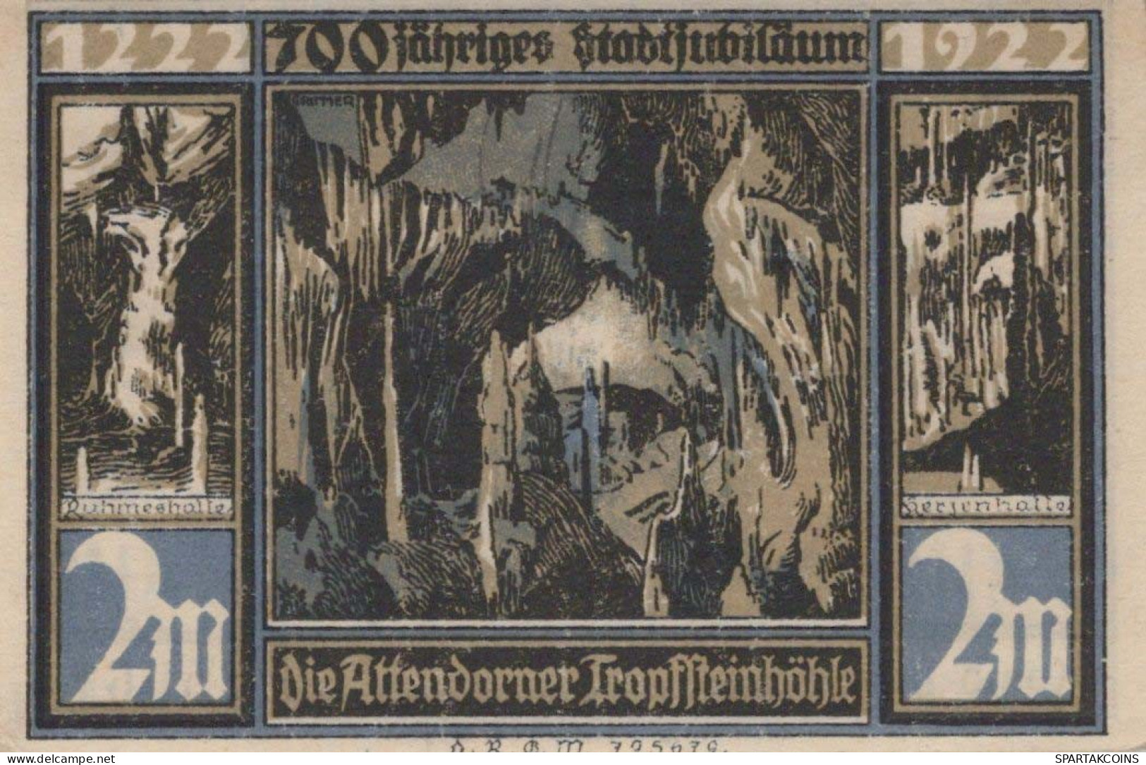 2 MARK 1922 Stadt ATTENDORN Westphalia UNC DEUTSCHLAND Notgeld Banknote #PC718 - [11] Local Banknote Issues