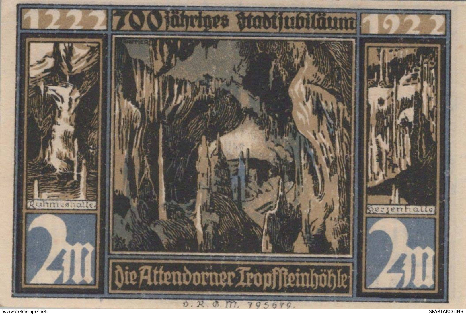 2 MARK 1922 Stadt ATTENDORN Westphalia UNC DEUTSCHLAND Notgeld Banknote #PC705 - [11] Local Banknote Issues