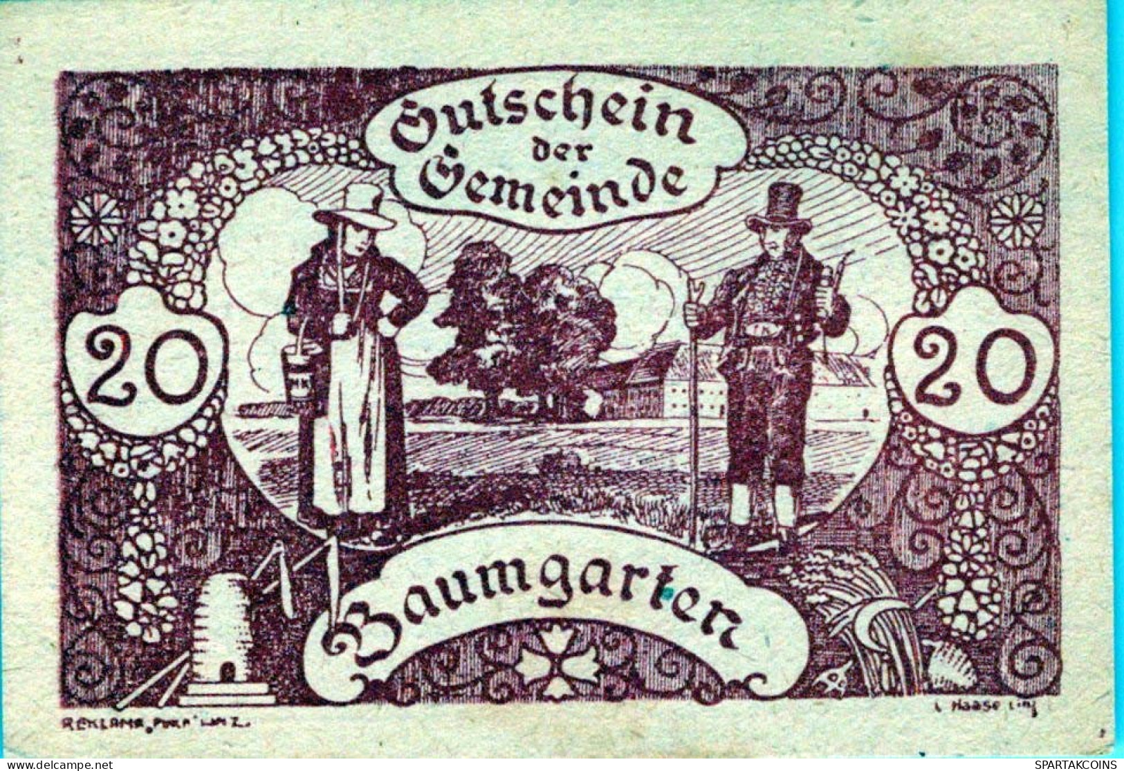 20 HELLER 1920 Stadt BAUMGARTEN Oberösterreich Österreich Notgeld #PF112 - [11] Emisiones Locales