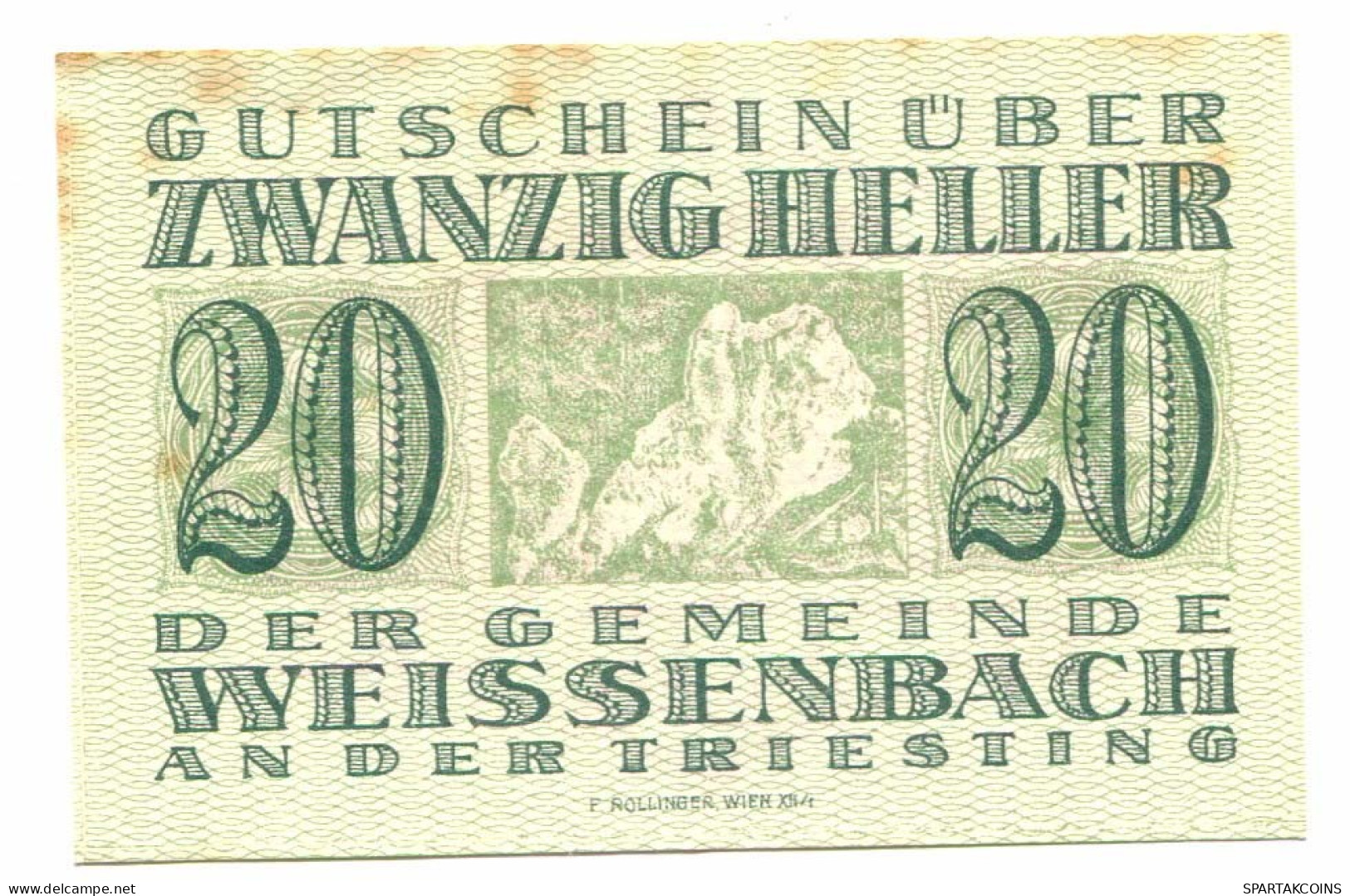 20 Heller 1920 WEISENBACH Österreich UNC Notgeld Papiergeld Banknote #P10434 - [11] Emisiones Locales