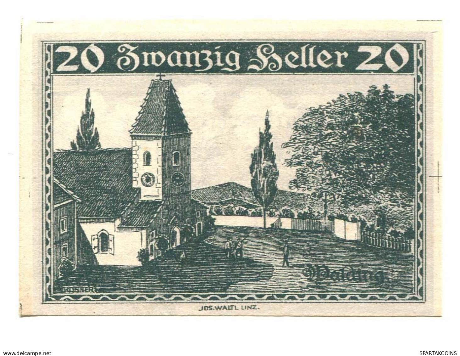 20 Heller 1920 WALDING Österreich UNC Notgeld Papiergeld Banknote #P10545 - [11] Emisiones Locales