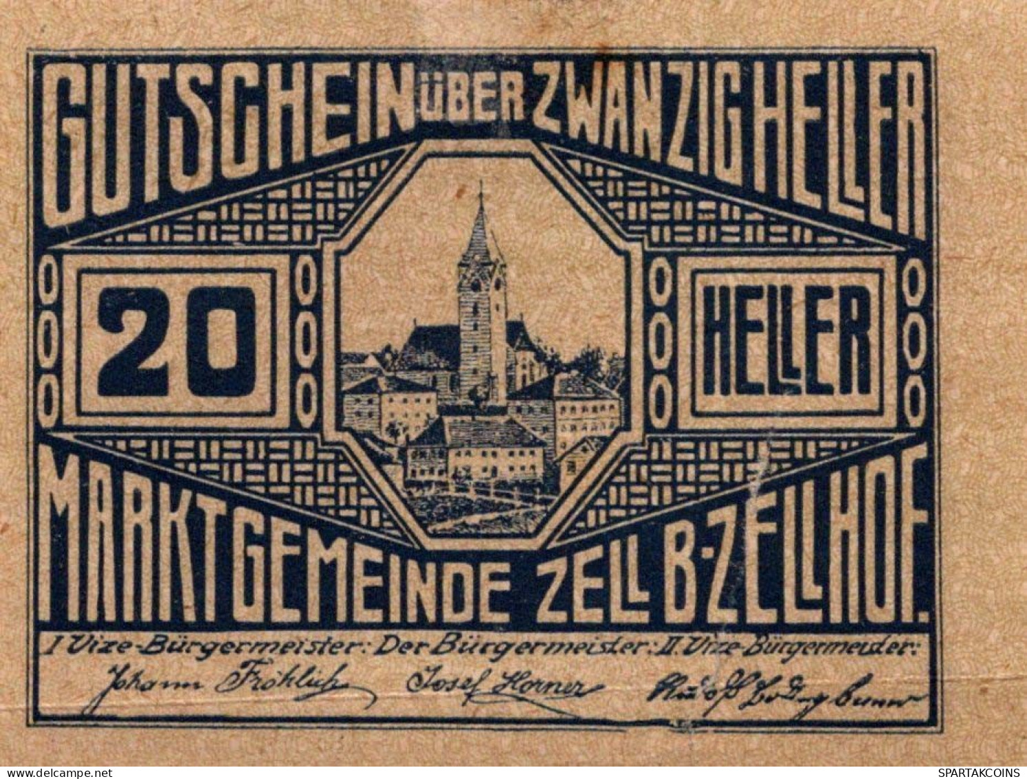 20 HELLER 1920 Stadt ZELL BEI ZELLHOF Oberösterreich Österreich Notgeld #PI382 - [11] Emisiones Locales