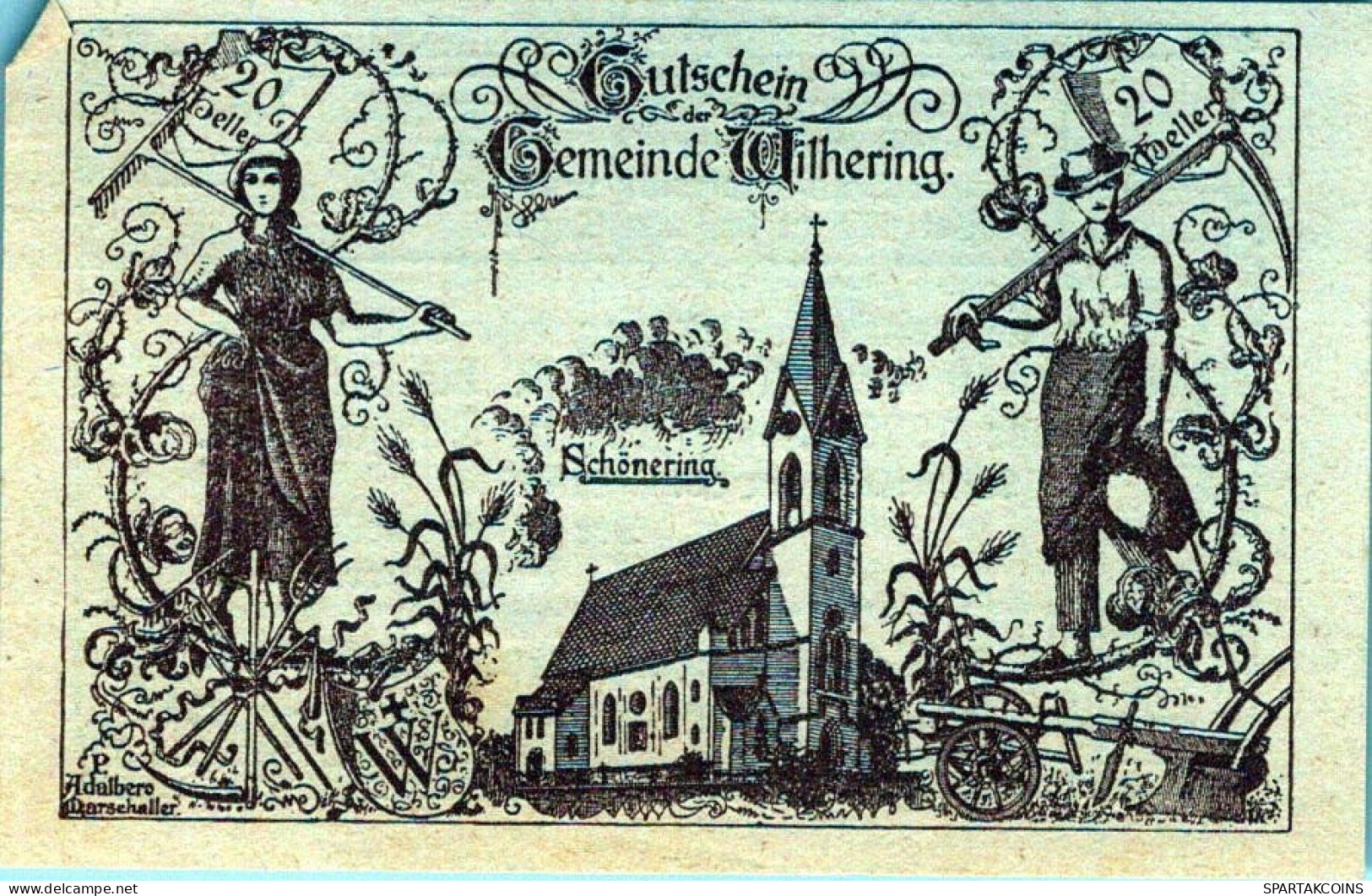 20 HELLER 1920 Stadt WILHERING Oberösterreich Österreich Notgeld Banknote #PE022 - [11] Lokale Uitgaven