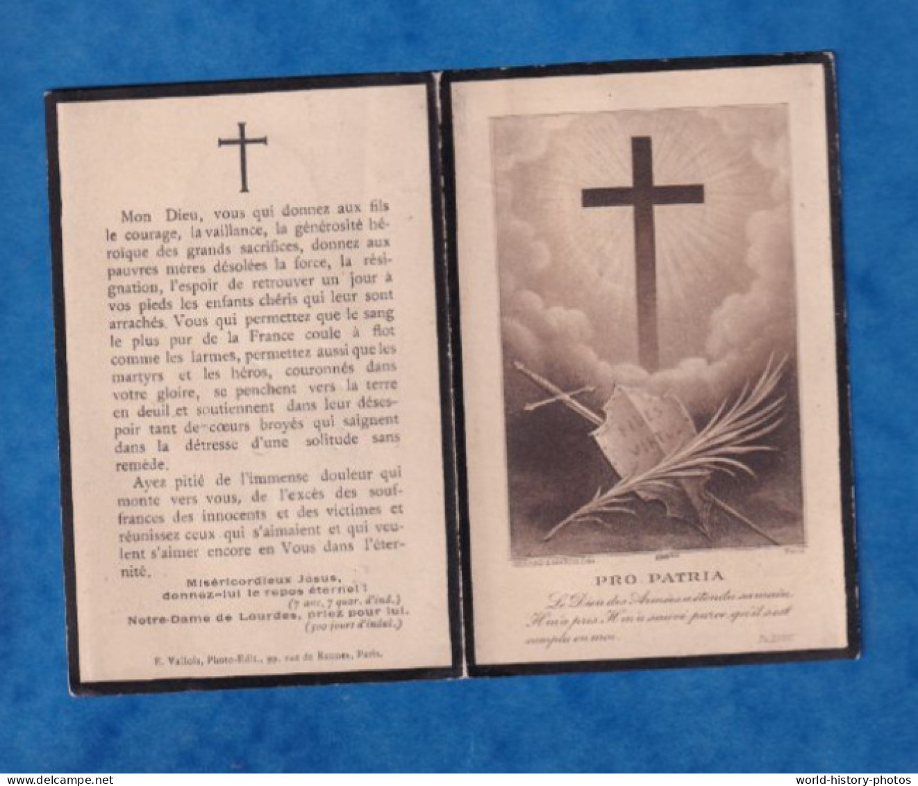 Faire Part De Décés - Poilu Louis GALLIN , 32e Et 225e Régiment D' Artillerie , Décédé à L' Hôpital Buffon , Paris - WW1 - 1914-18