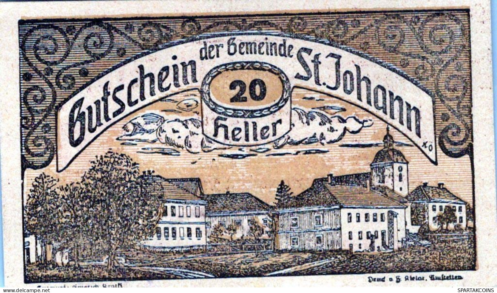 20 HELLER 1920 Stadt SANKT JOHANN IN ENGSTETTEN Niedrigeren Österreich #PE641 - [11] Emissions Locales