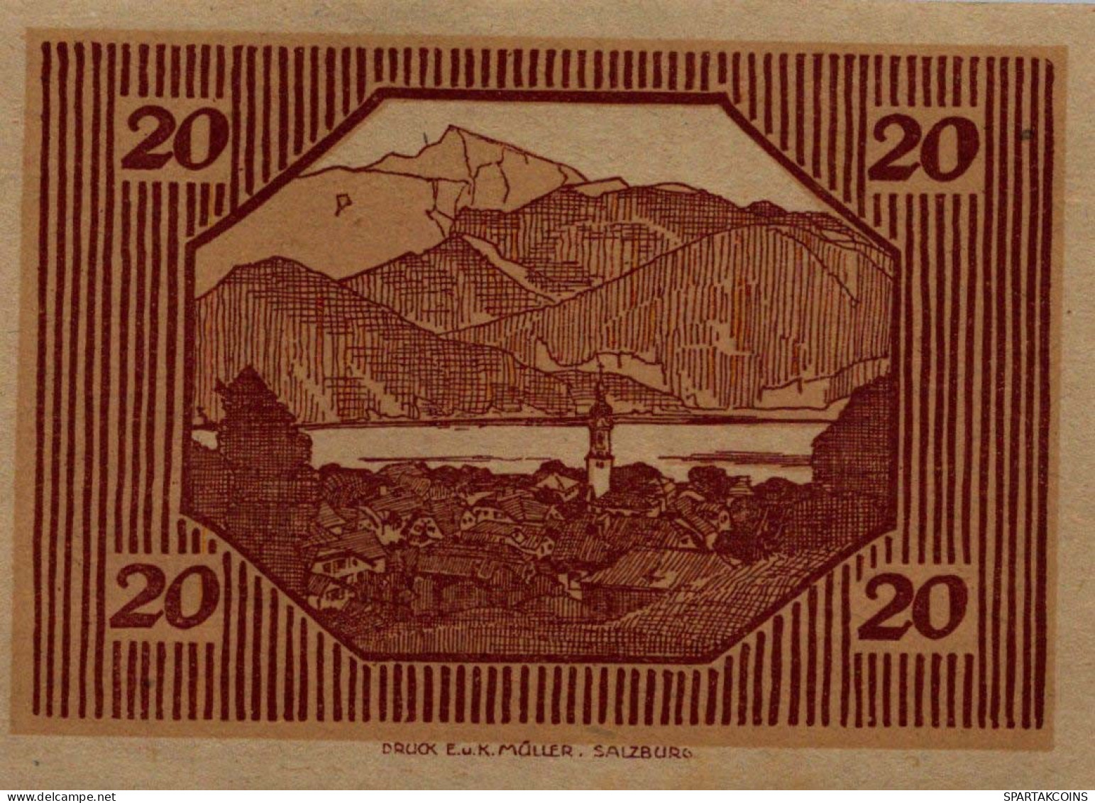 20 HELLER 1920 Stadt SANKT GILGEN Salzburg Österreich Notgeld Papiergeld Banknote #PG791 - [11] Emisiones Locales