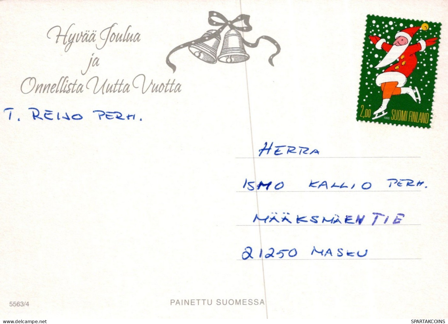 PÈRE NOËL Animaux NOËL Fêtes Voeux Vintage Carte Postale CPSM #PAK654.FR - Santa Claus