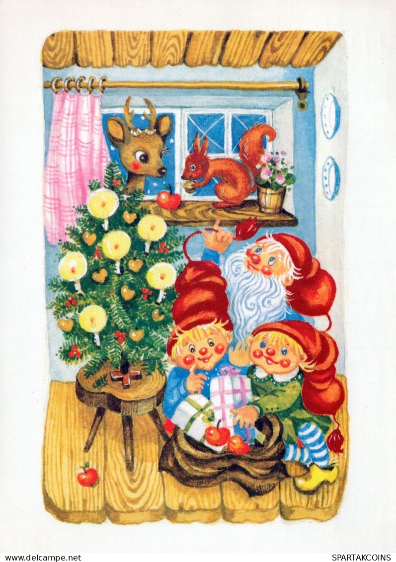 PÈRE NOËL ENFANT NOËL Fêtes Voeux Vintage Carte Postale CPSM #PAK234.FR - Santa Claus