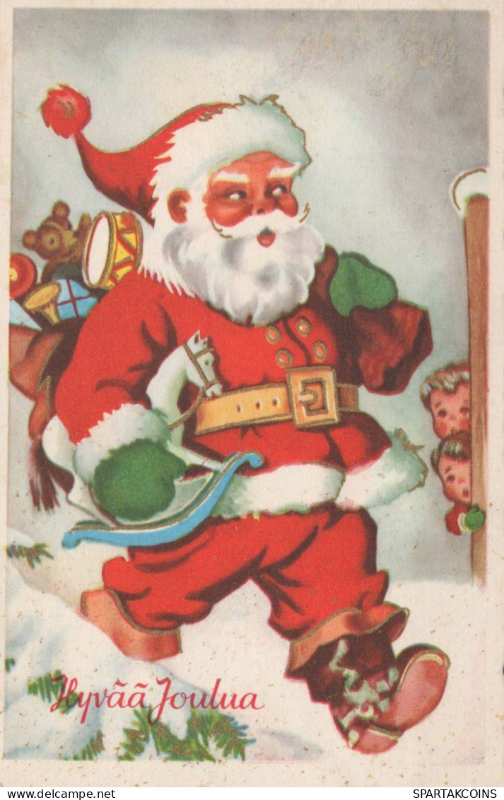 SANTA CLAUS Happy New Year Christmas Vintage Postcard CPSMPF #PKG351.GB - Kerstman