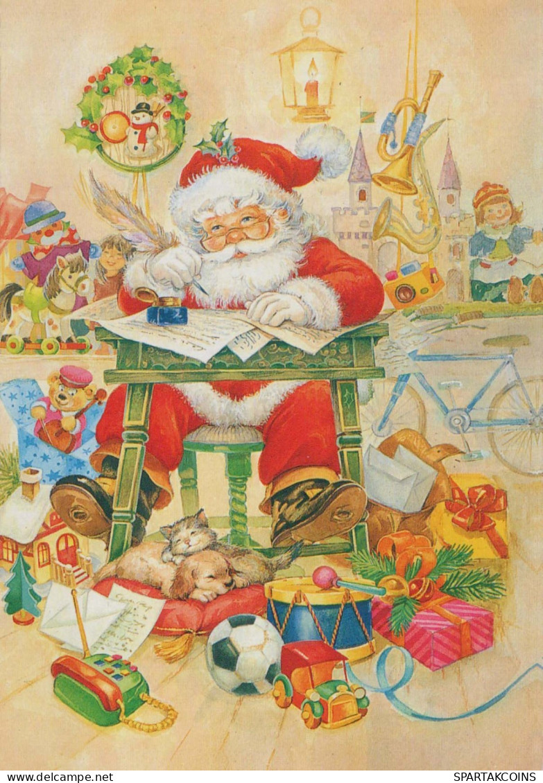 SANTA CLAUS Happy New Year Christmas Vintage Postcard CPSM #PBL048.GB - Kerstman