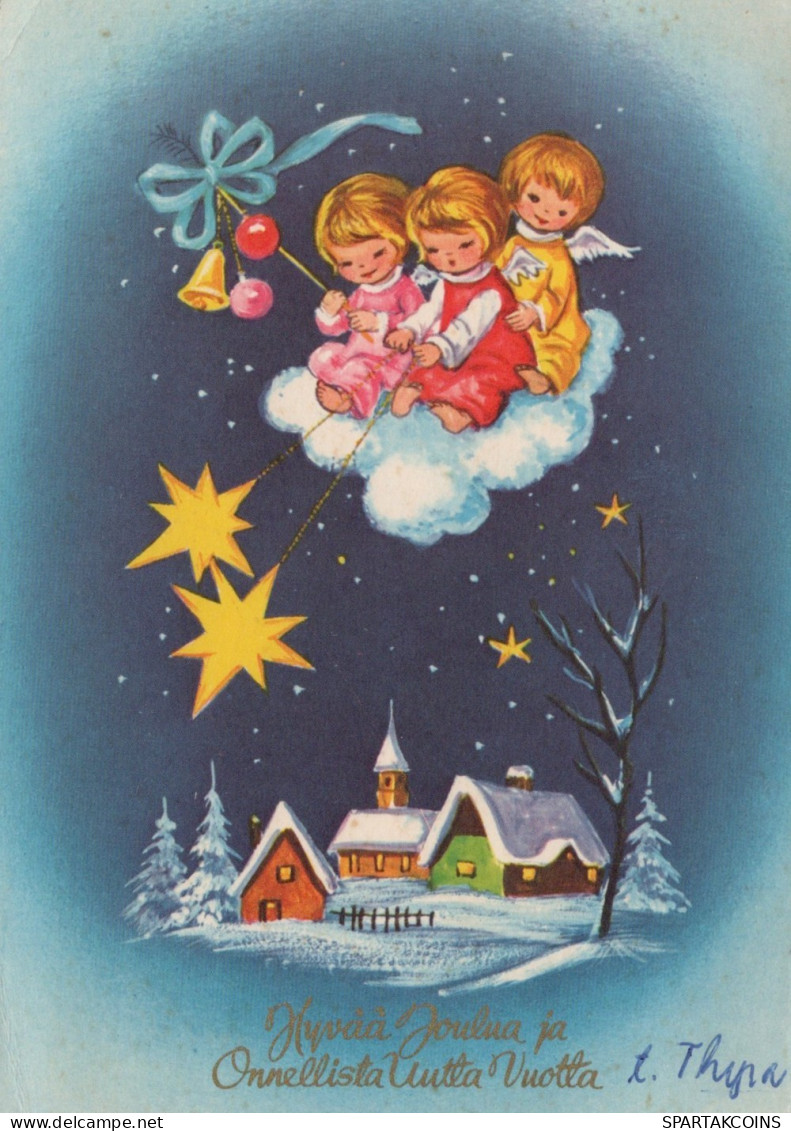 ANGELO Buon Anno Natale Vintage Cartolina CPSM #PAG954.IT - Anges