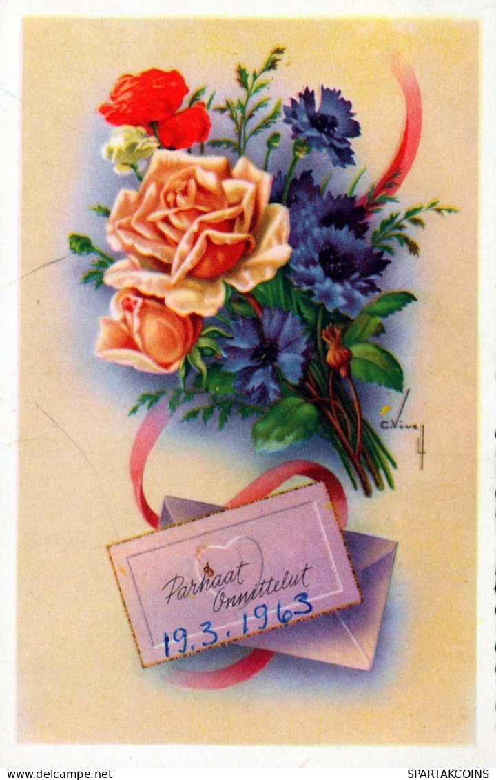 FLEURS Vintage Carte Postale CPSMPF #PKG110.FR - Blumen