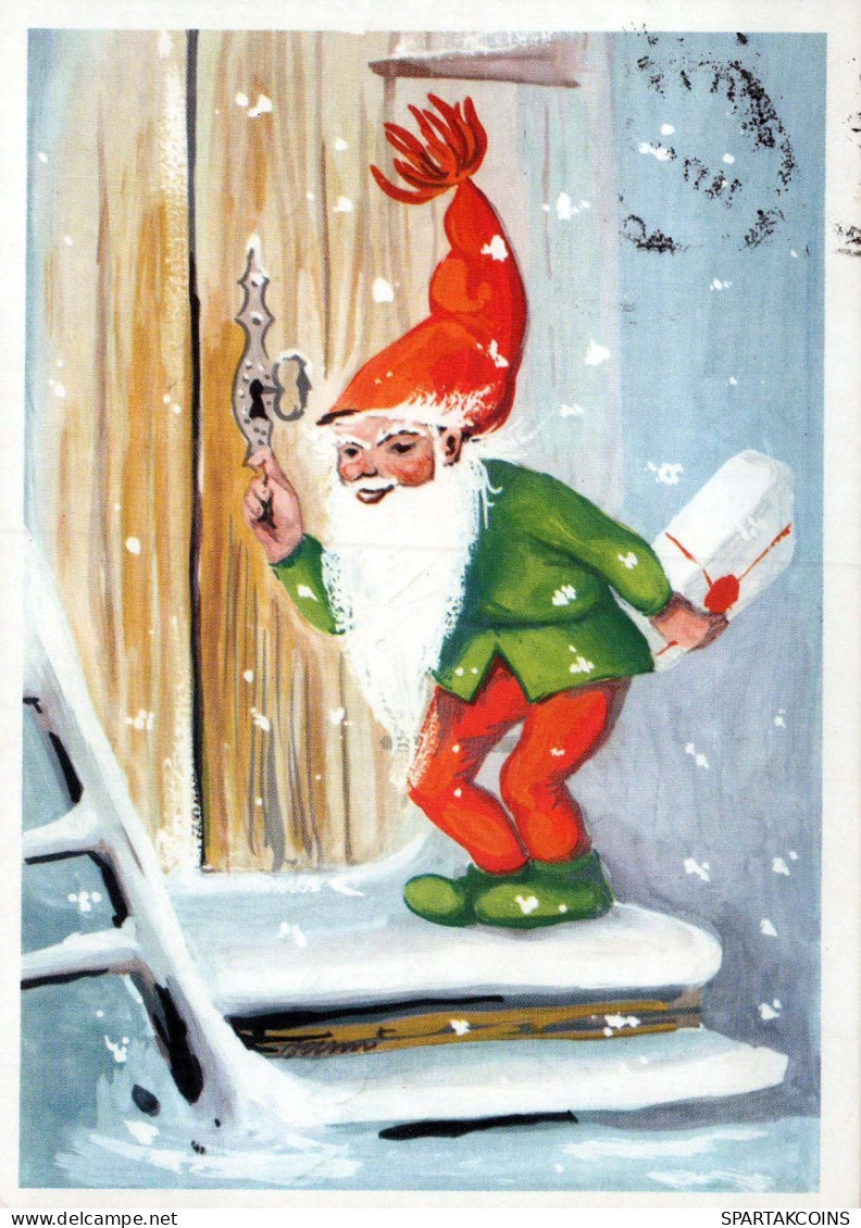 PÈRE NOËL Bonne Année Noël Vintage Carte Postale CPSM #PBL442.FR - Santa Claus