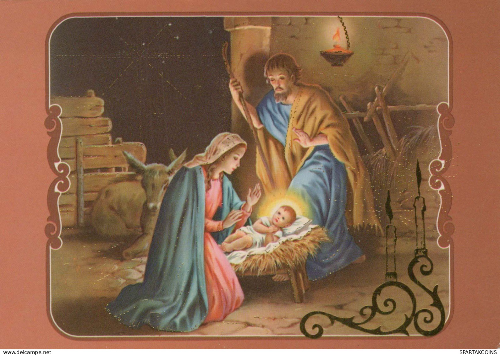 Vergine Maria Madonna Gesù Bambino Natale Religione Vintage Cartolina CPSM #PBB982.IT - Vierge Marie & Madones