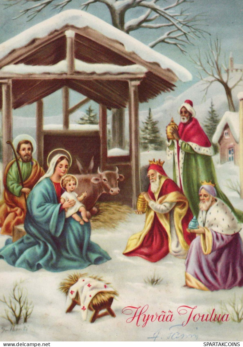 Vergine Maria Madonna Gesù Bambino Natale Religione Vintage Cartolina CPSM #PBB847.IT - Vierge Marie & Madones