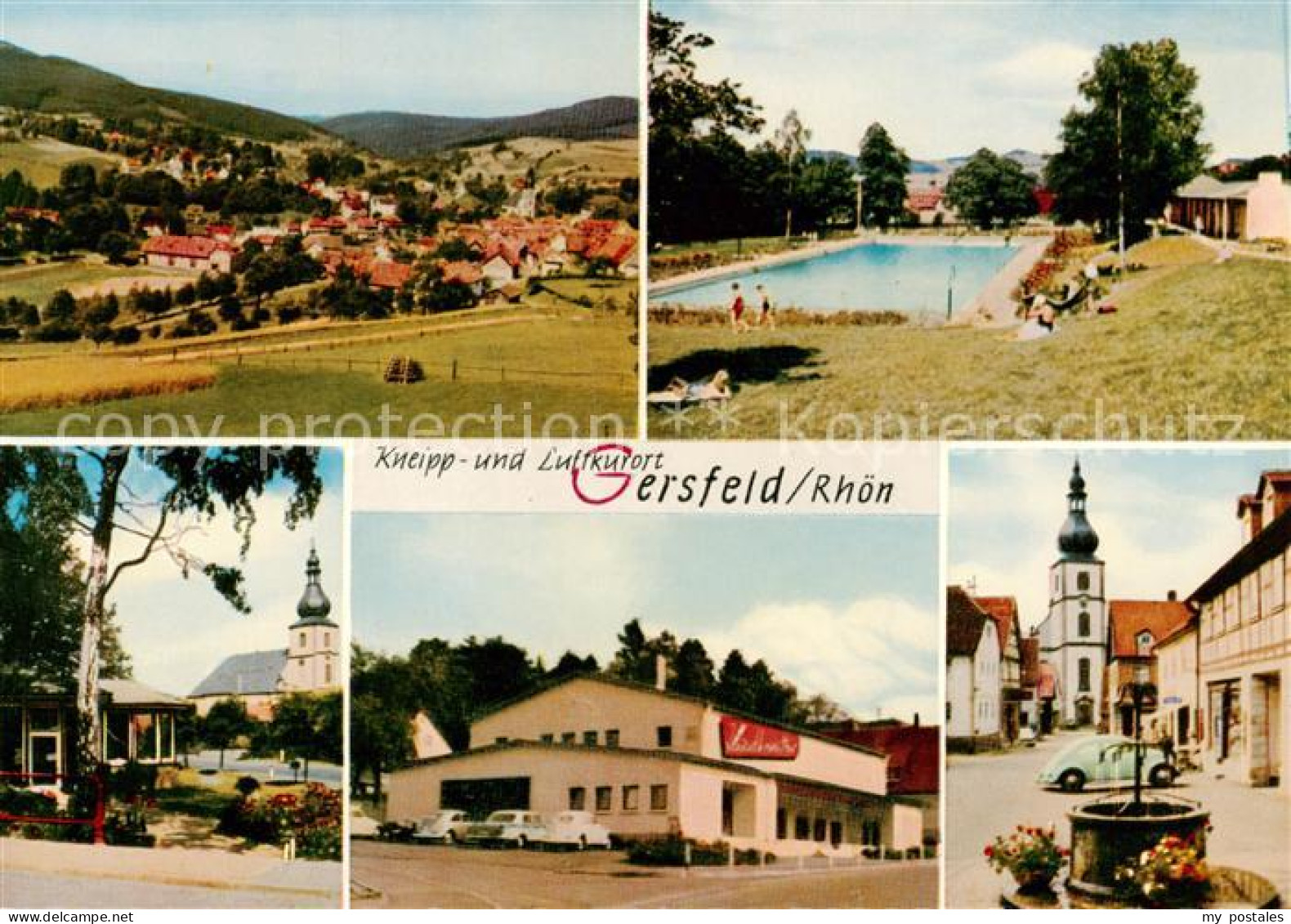 73865891 Gersfeld Rhoen Panorama Kneipp- Und Luftkurort Freibad Blumenpavillon K - Sonstige & Ohne Zuordnung