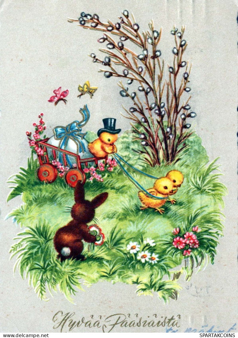 PASCUA CONEJO Vintage Tarjeta Postal CPSM #PBO364.ES - Pasqua