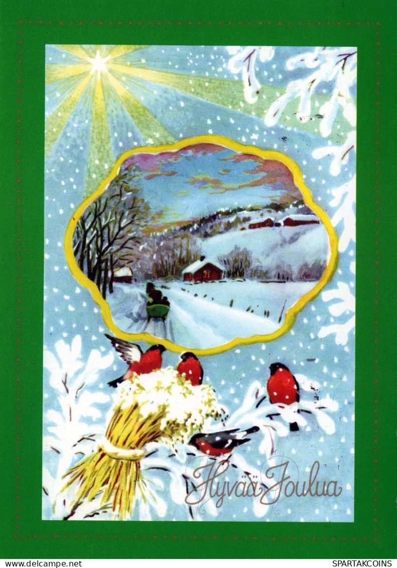 Feliz Año Navidad PÁJARO Vintage Tarjeta Postal CPSM #PBM609.ES - Anno Nuovo