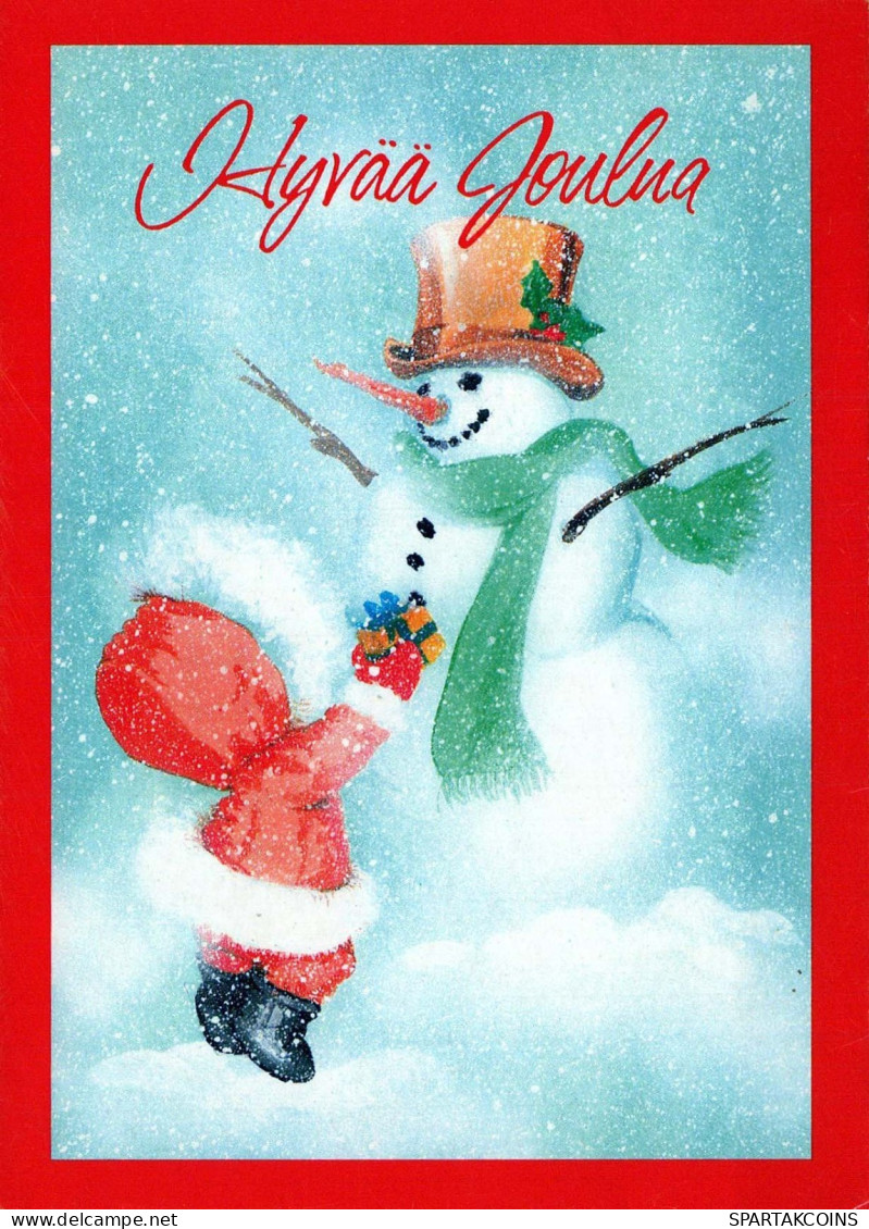 Feliz Año Navidad MUÑECO DE NIEVE NIÑOS Vintage Tarjeta Postal CPSM #PAZ738.ES - New Year