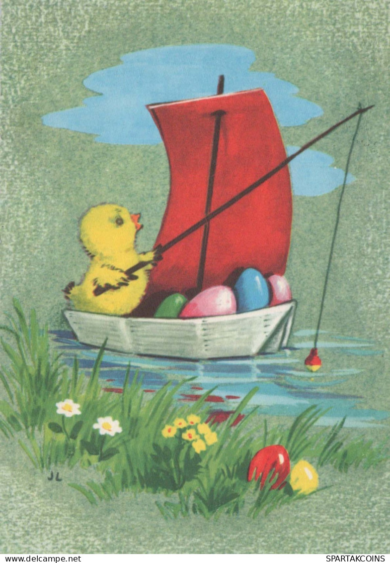 OSTERN HUHN EI Vintage Ansichtskarte Postkarte CPSM #PBP181.DE - Ostern