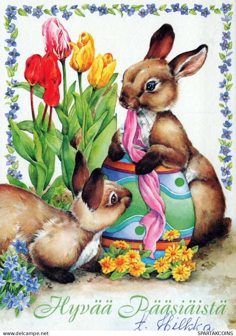 OSTERN KANINCHEN Vintage Ansichtskarte Postkarte CPSM #PBO554.DE - Easter