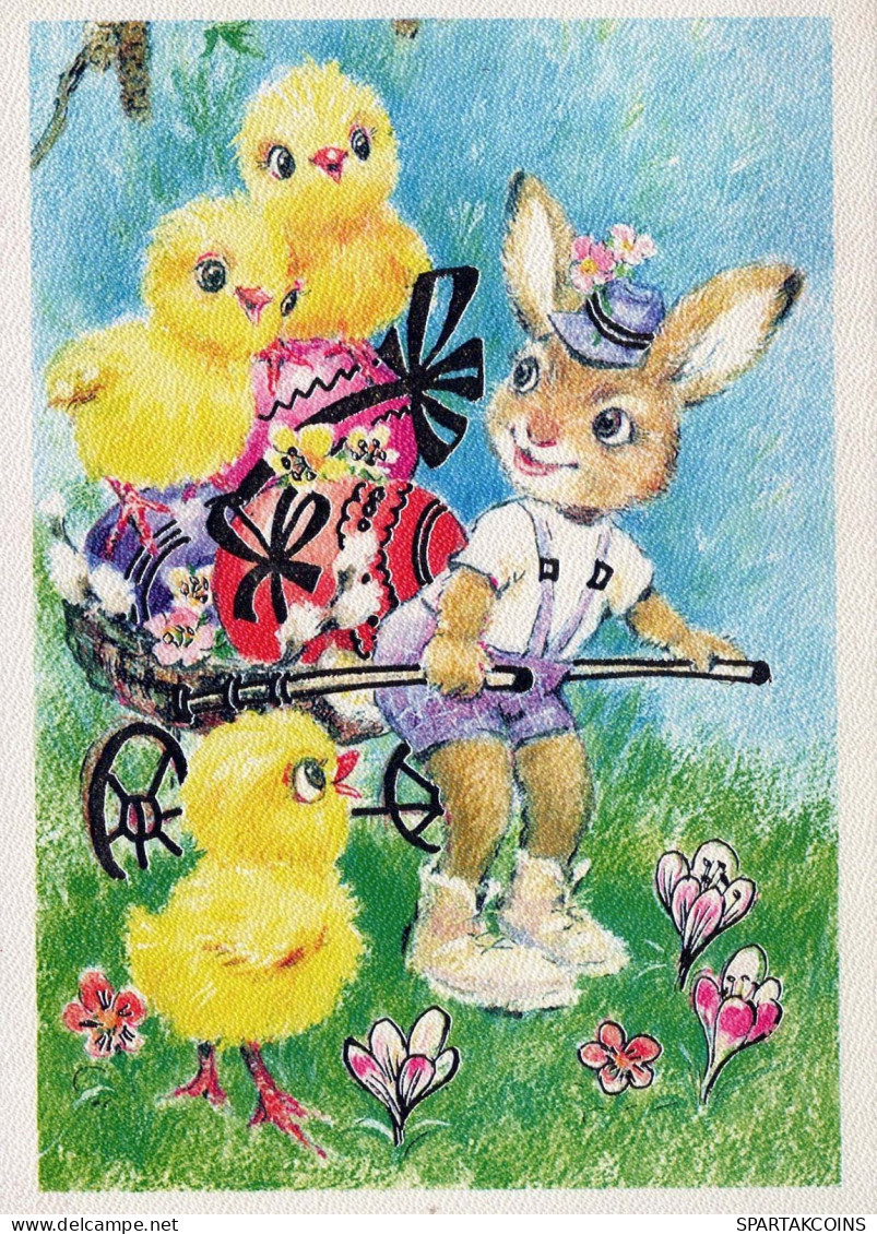 OSTERN KANINCHEN Vintage Ansichtskarte Postkarte CPSM #PBO428.DE - Pâques