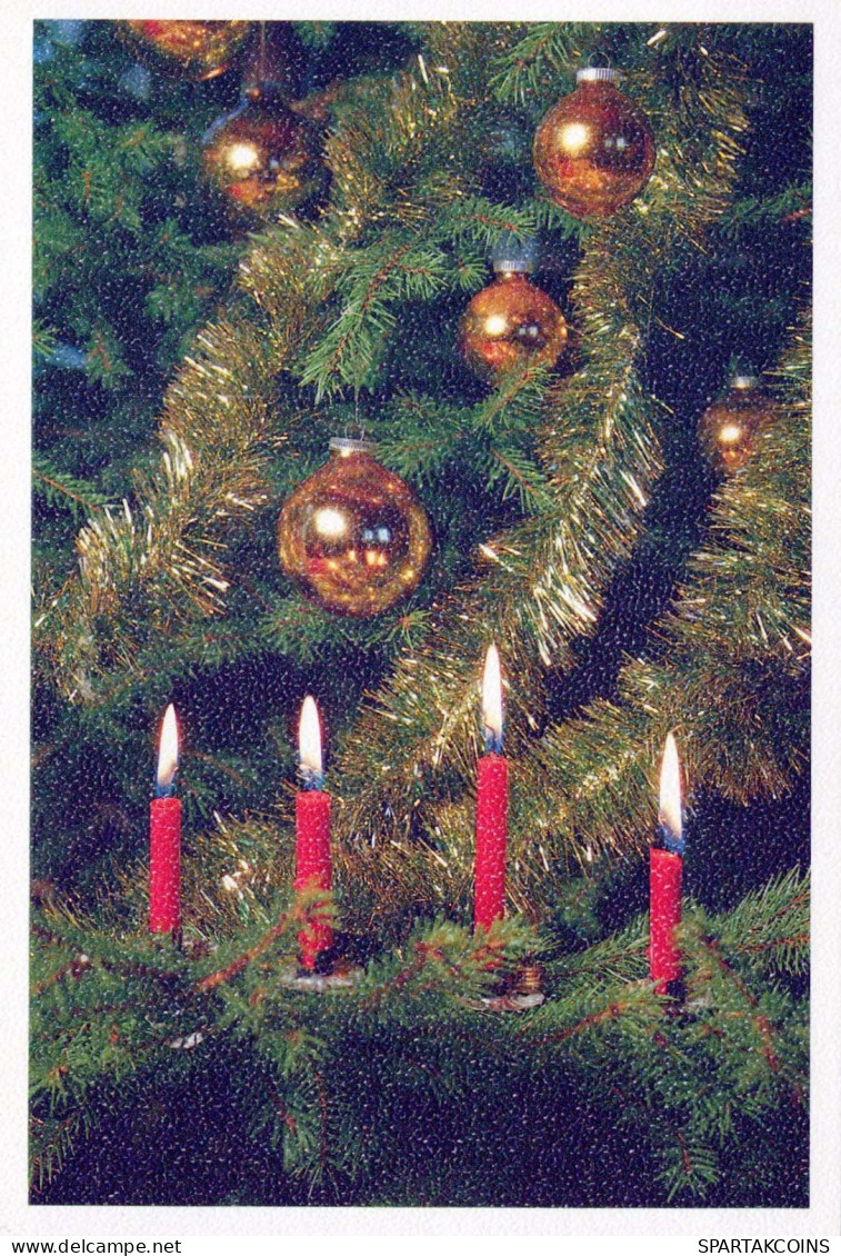 Neujahr Weihnachten KERZE Vintage Ansichtskarte Postkarte CPSM #PBN682.DE - New Year