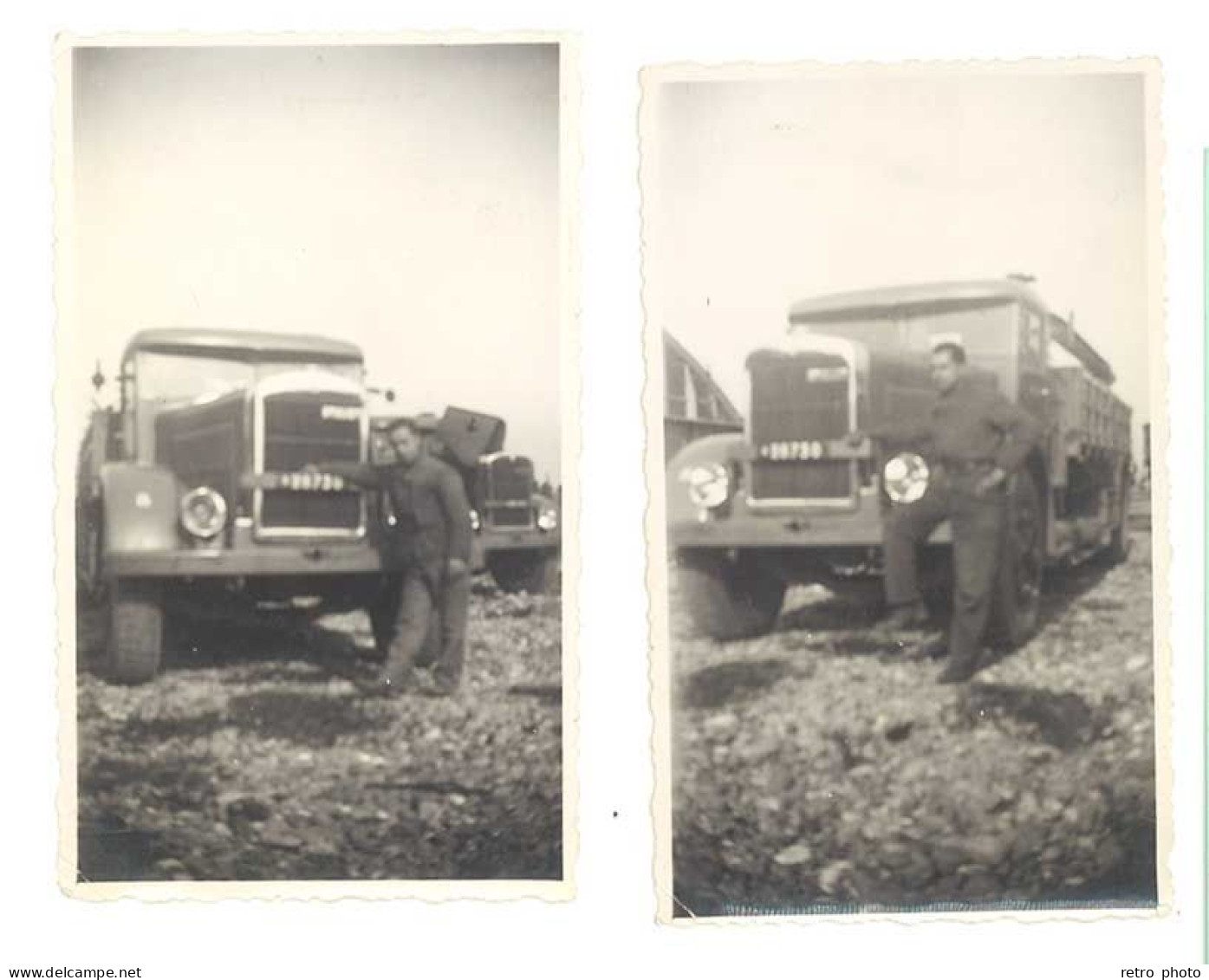 2 Photos Homme Devant Camion Berliet ? - Automobile