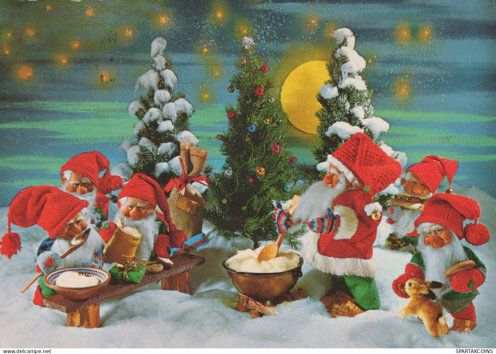 Neujahr Weihnachten GNOME Vintage Ansichtskarte Postkarte CPSM #PBA997.DE - Neujahr