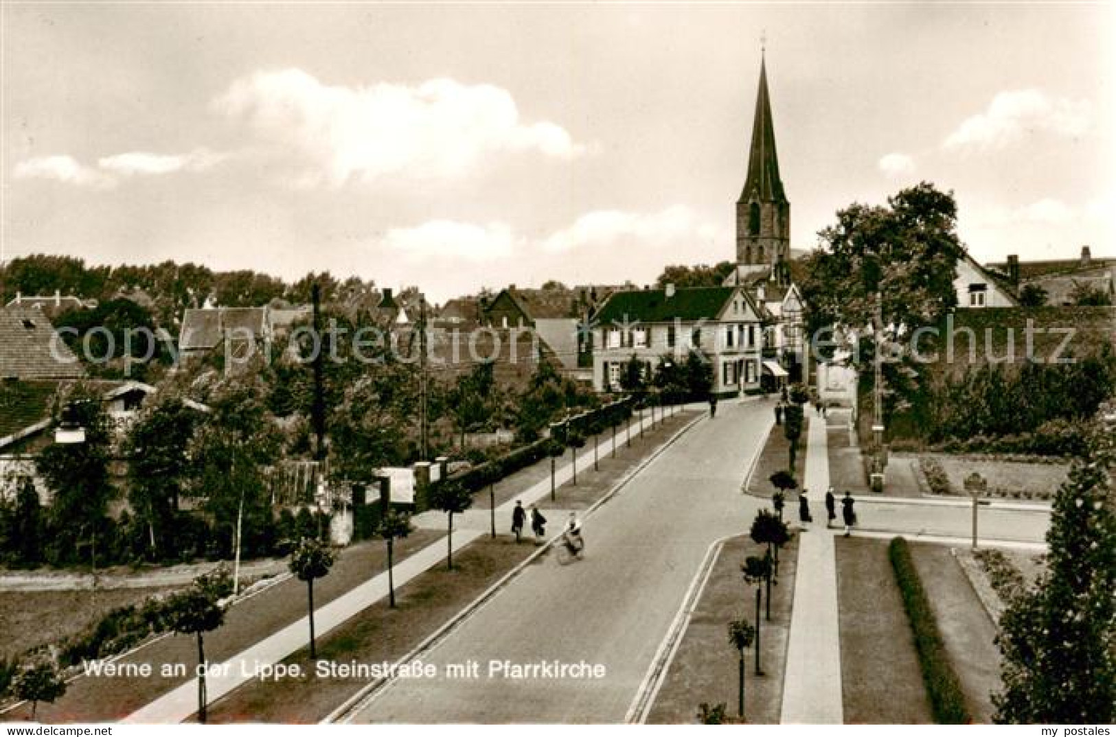 73831956 Werne  Lippe Muenster Westfalen Steinstrasse Mit Pfarrkirche  - Muenster