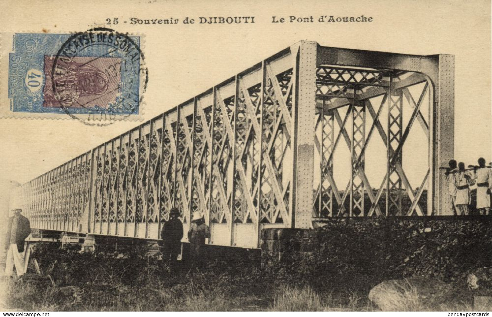 Djibouti, DJIBOUTI, Le Pont D'Aouache, Bridge (1927) Postcard - Gibuti