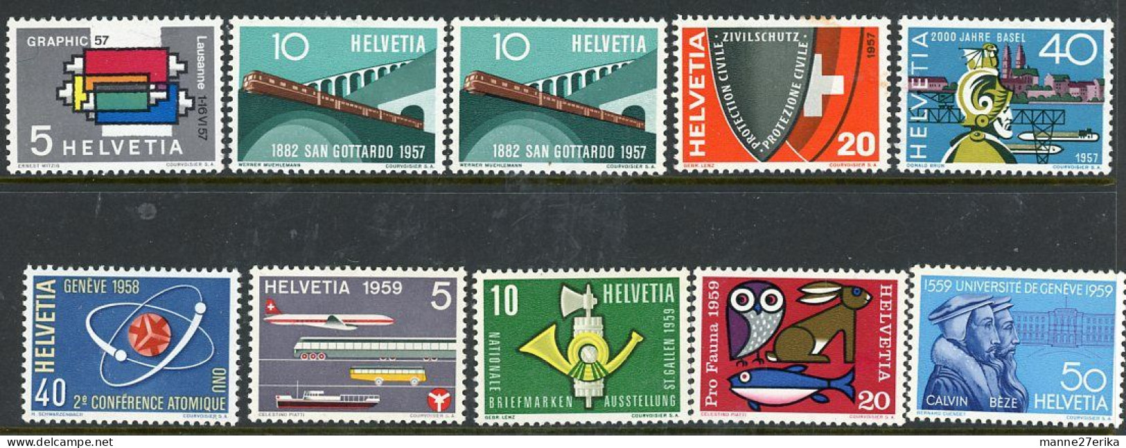 -Switzerland MNH 1957 1958 And 1959 MNH And MH - Nuovi