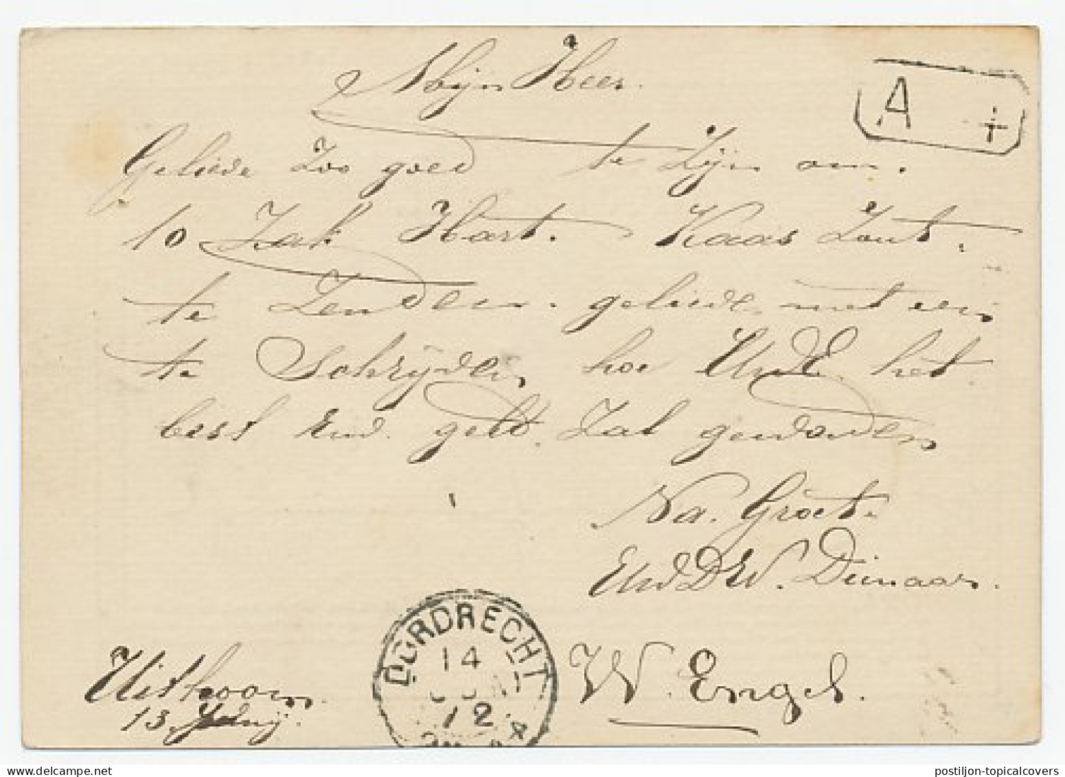 Naamstempel Uithoorn 1872 - Lettres & Documents