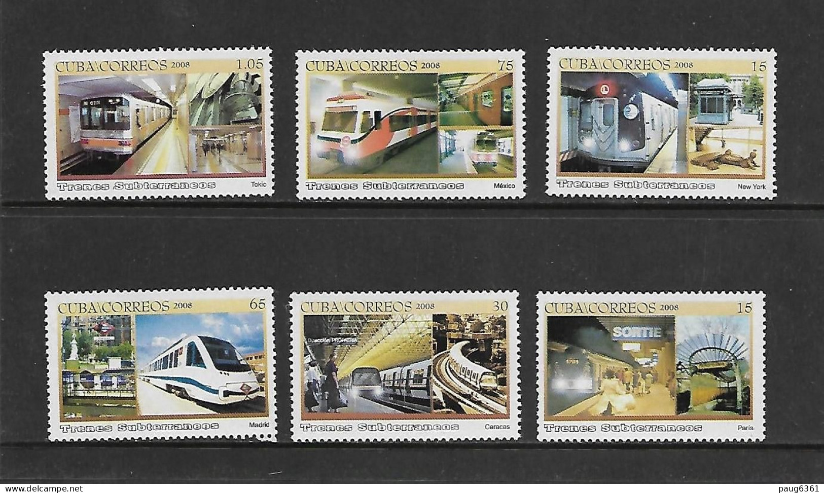 CUBA 2008 METROS  YVERT N°34550/4553 NEUF MNH** - Treinen