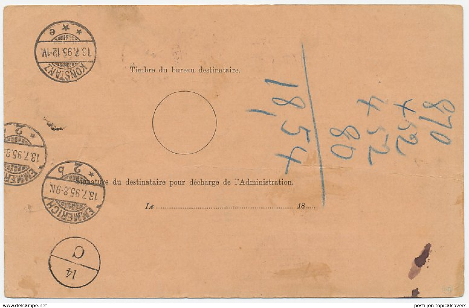 Em. 1891 Pakketkaart Schiedam - Zwitserland 1895 - Zonder Classificatie