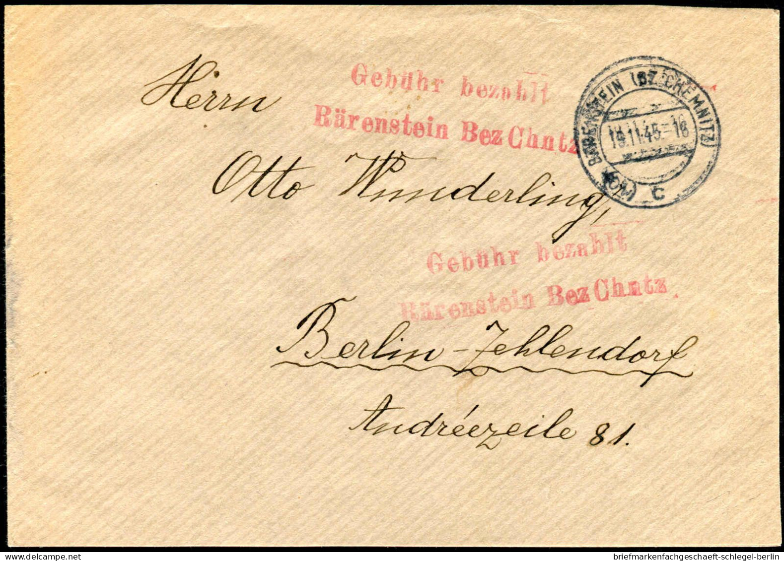 SBZ - Ostsachsen, 1945, Brief - Other & Unclassified