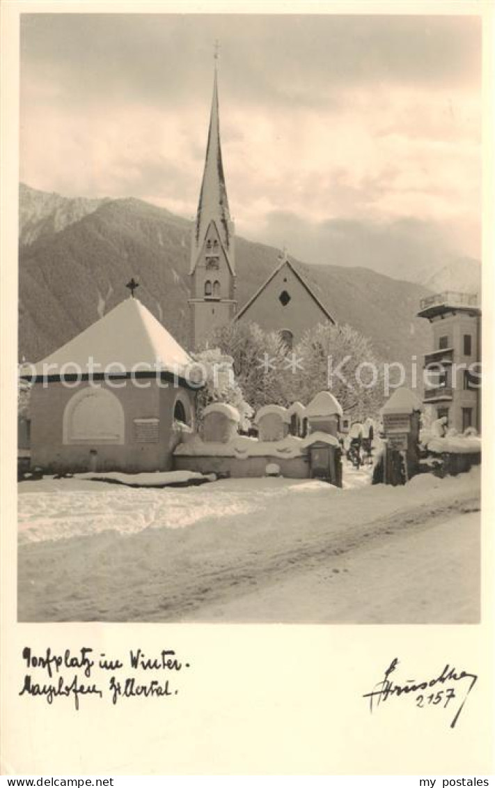 73797333 Mayrhofen Zillertal AT Dorfplatz Mit Kirche Im Winter  - Sonstige & Ohne Zuordnung