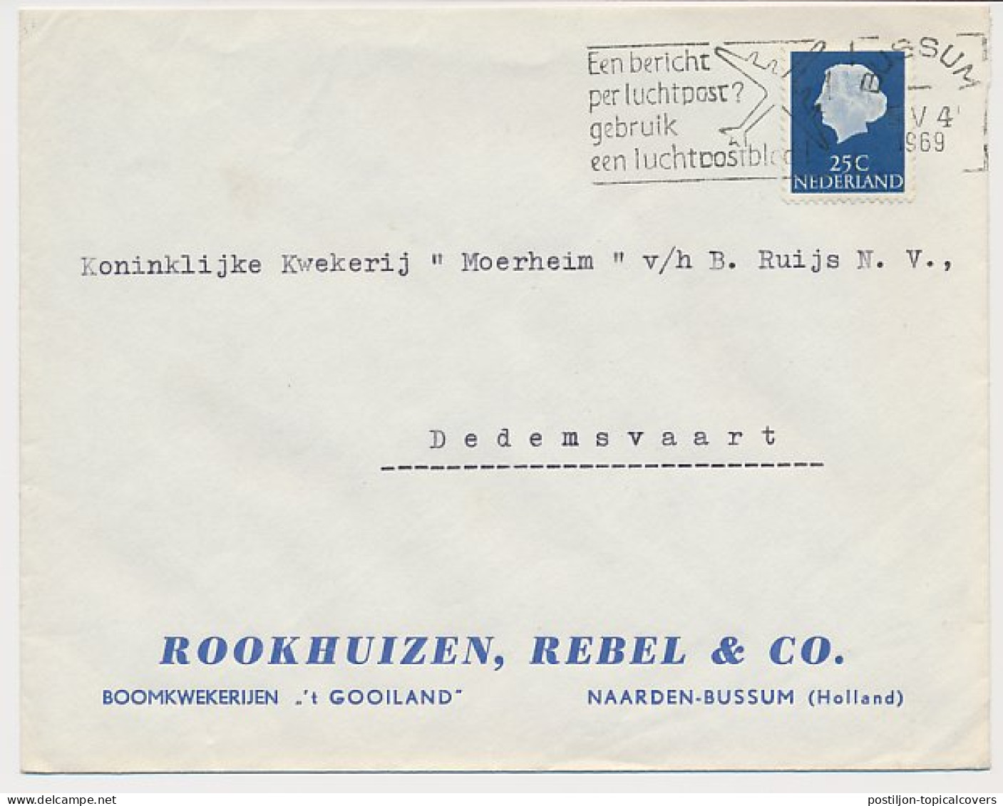 Firma Envelop Naarden / Bussum 1969 - Boomkwekerij - Non Classés