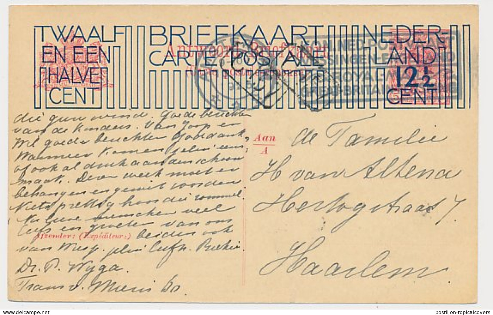 Briefkaart G. 204 B Amsterdam - Haarlem 1925 - Ganzsachen