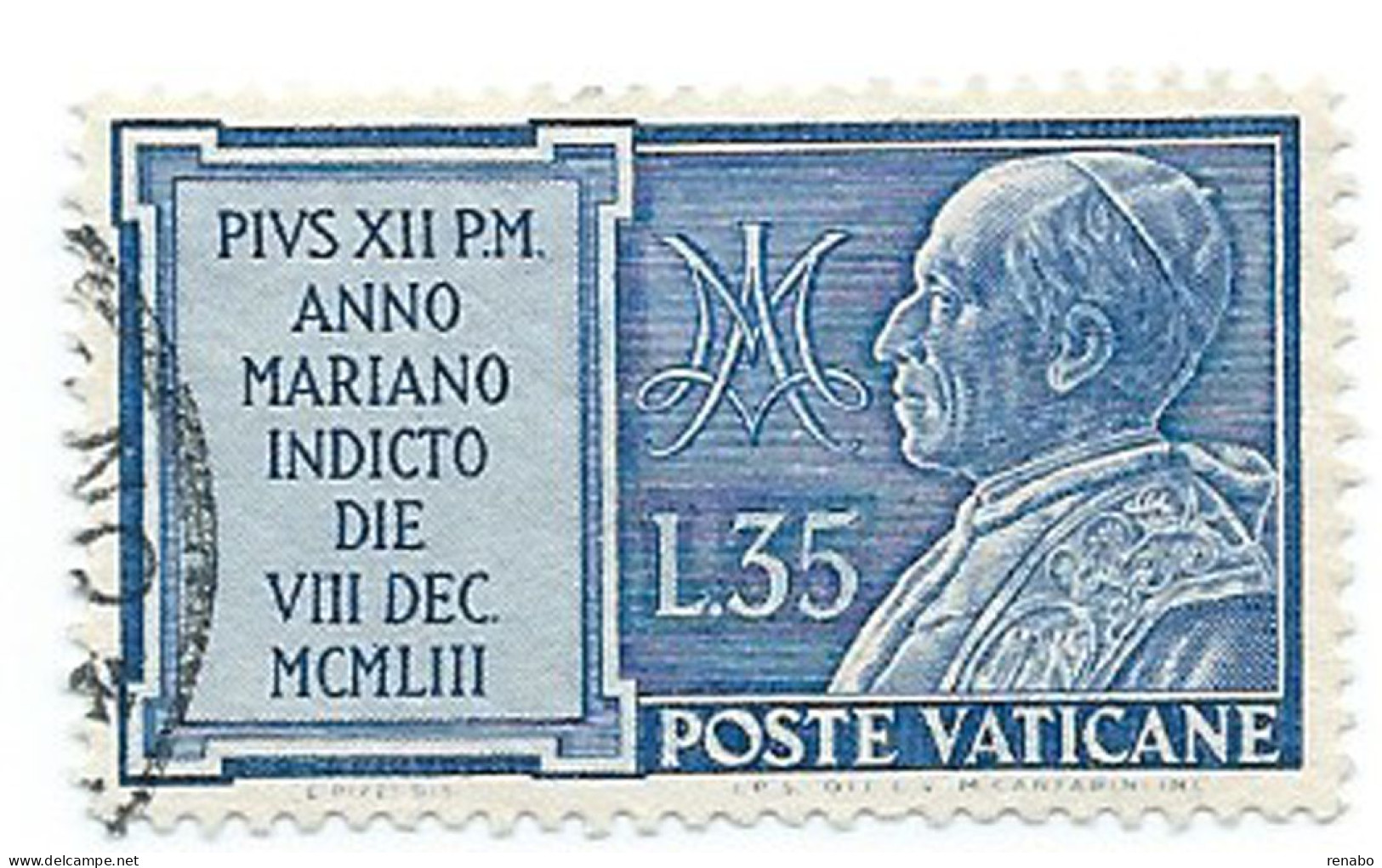 Vaticano 1954 ; Anno Mariano E Dogma Dell' Immacolata: L. 35 Usato - Usati