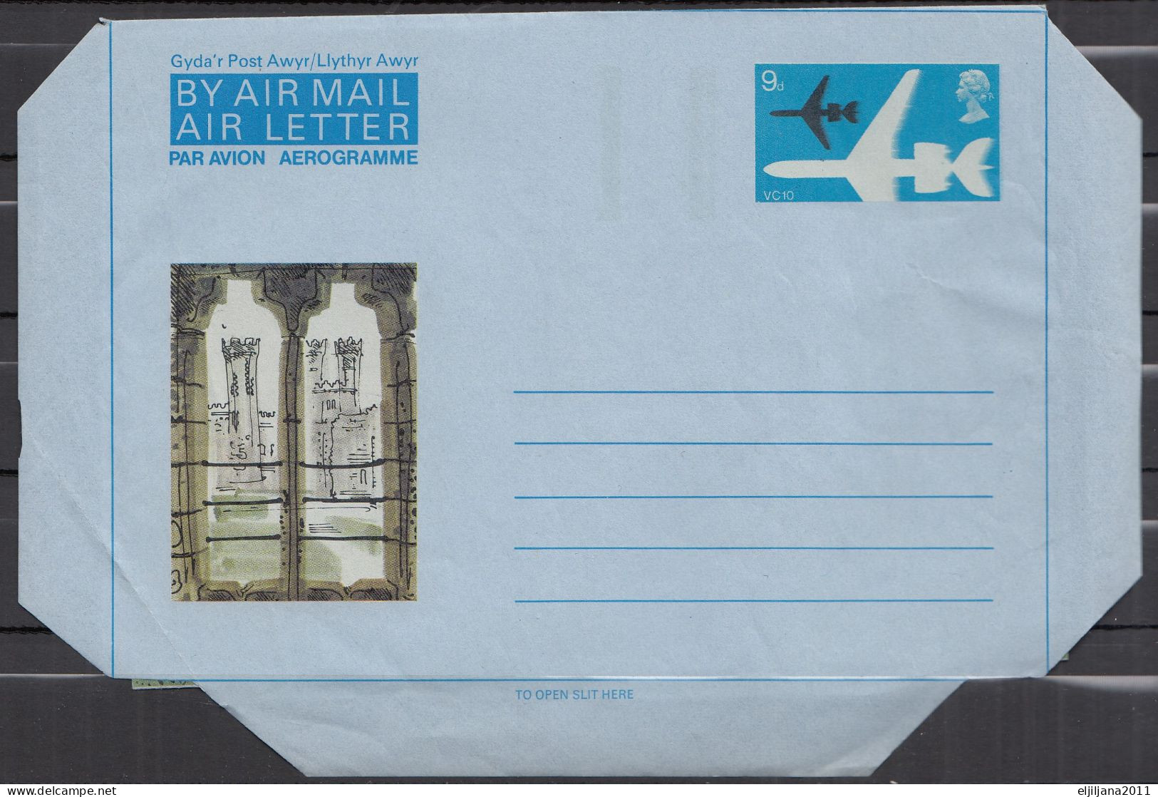 Great Britain - GB / UK, QEII 1969 ⁕ 9d BY AIR MAIL Aerogramme, Air Letter ⁕ Unused Cover - Postwaardestukken